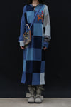 YANYAN KNITS 24 Autumn and Winter Plaid Hoodie Dress YYK-YYW24-1631-LAN Blue